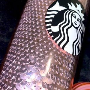 STARBUCKS ROSE GOLD/PINK SEQUIN TUMBLER 24 OZ. VENTI